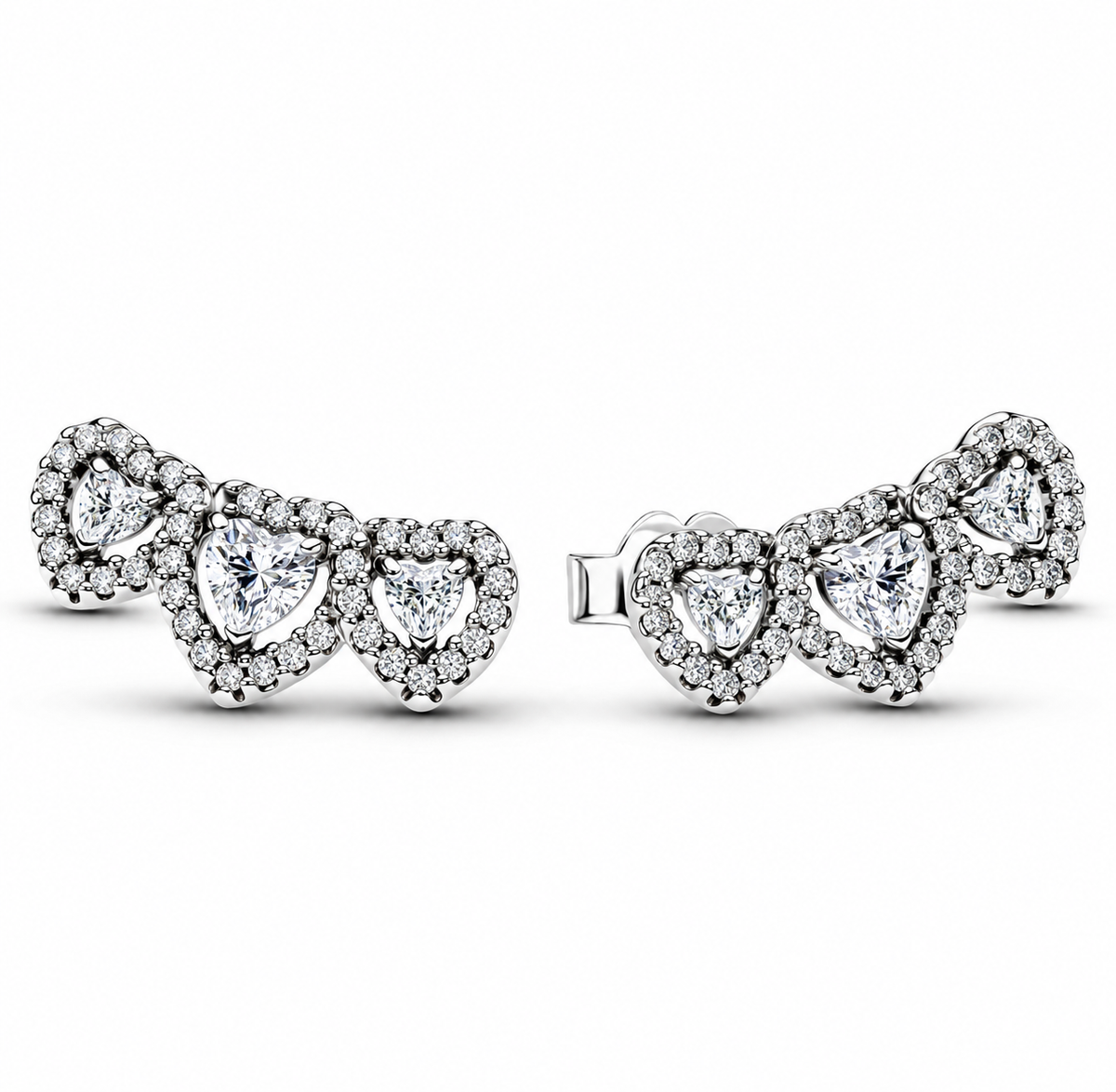 Triple Heart Earrings