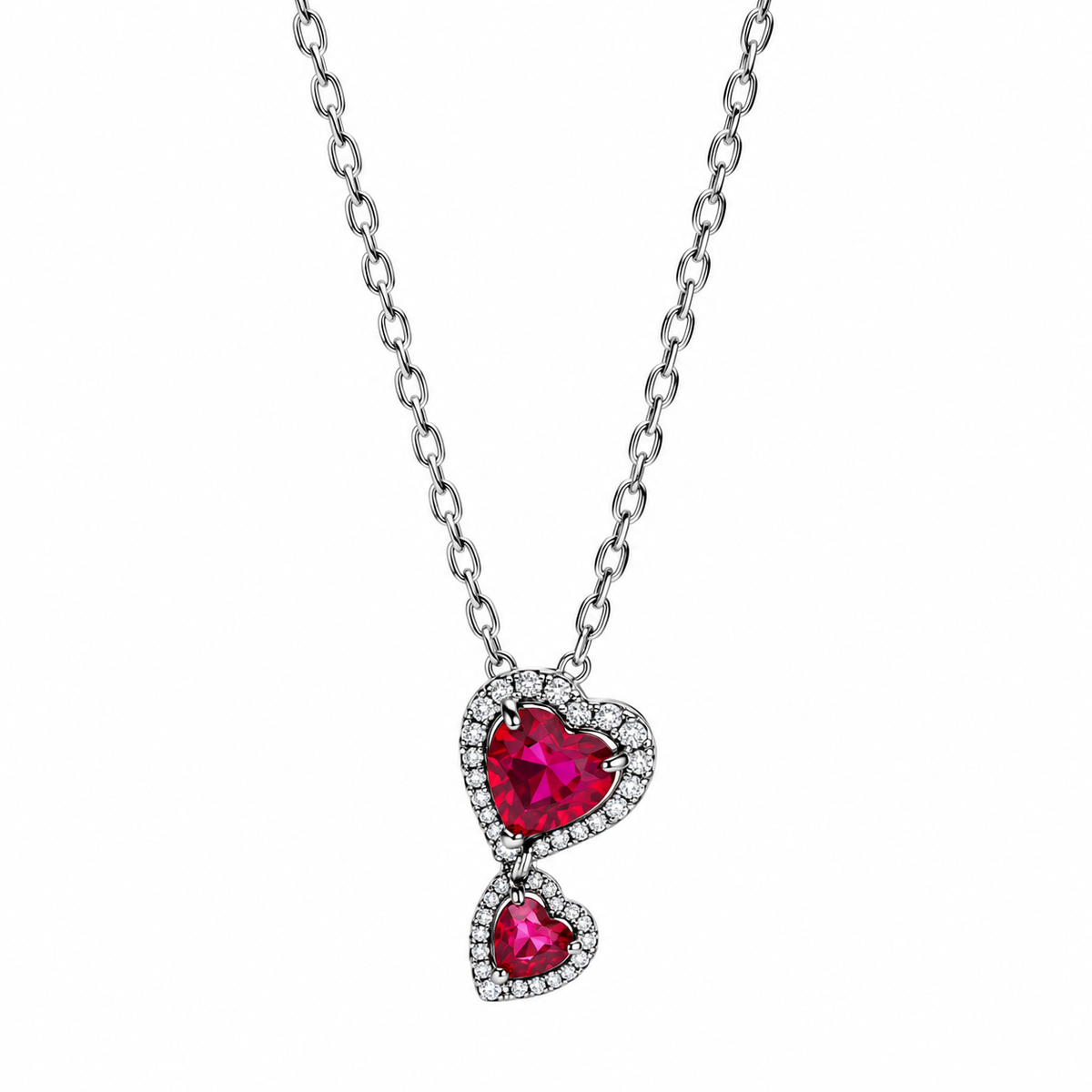 Red Double Heart Necklace