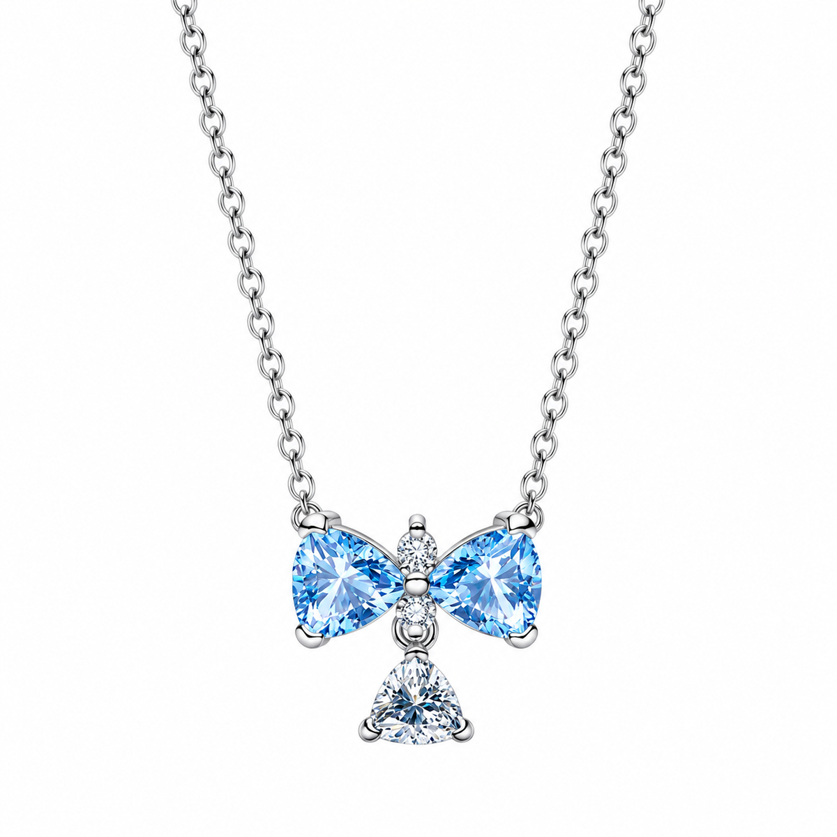 Blue Bow Necklace